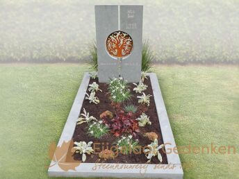 Grafmonument met cortenstalen boom