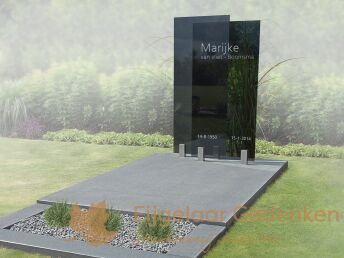 Grafmonument met glas