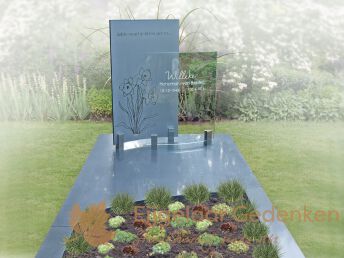 Grafmonument met glas