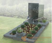 Grafmonument met glazen letterplaat foto 1