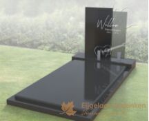 Grafmonument met glazen letterplaat foto 5