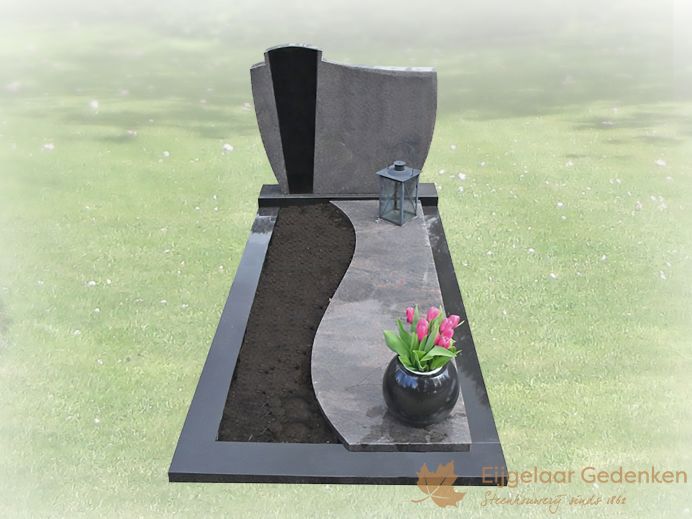 Grafmonument met golvende dekplaat model 2016-007 foto 1