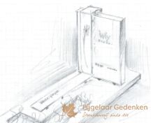 Grafmonument met teakhout en RVS foto 4