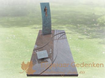 Grafmonument model E166 met bronzen zuil