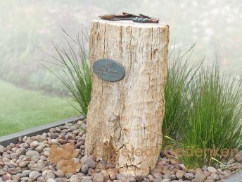 Grafmonument versteend hout boomstam