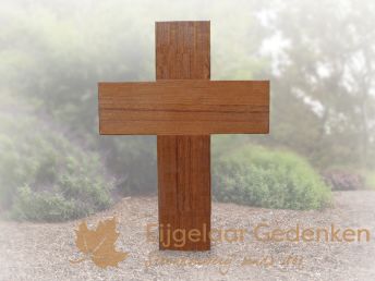 Grafsteen hout 01 | E139 | kruis van teakhout