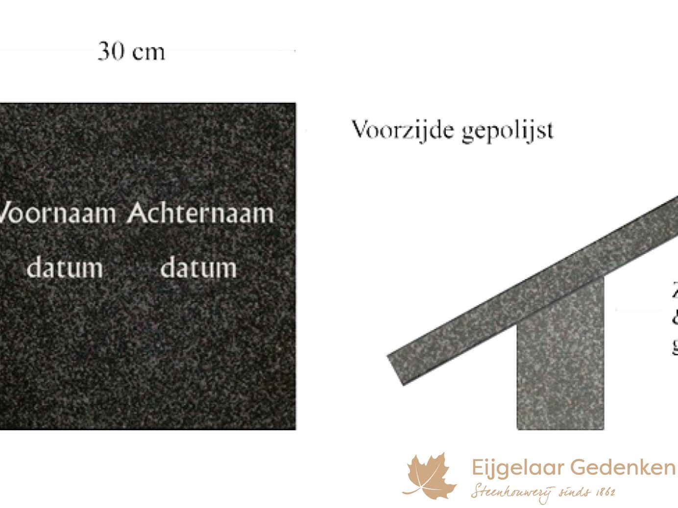 prototype kennis Toegangsprijs Grafsteen tekstplaat aanbieding voor urngraf of algemeen graf | 44309