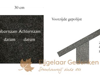 Grafsteen tekstplaat aanbieding voor urngraf of algemeen graf