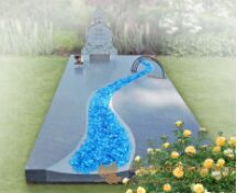 Grafzerk rivier blauwe glasparels foto 1