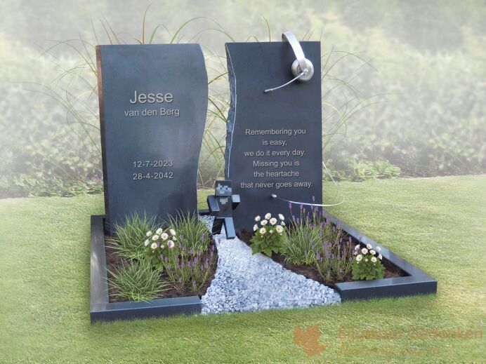 Jong en eigentijds grafmonument foto 1