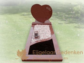 Kindergrafmonument met hart 040