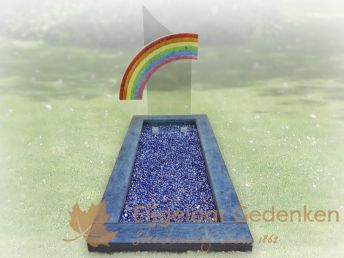 Kindergrafsteen glas met regenboog 028