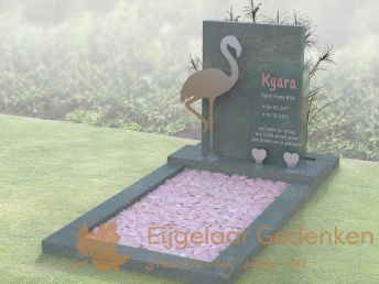 Kindermonument met flamingo van RVS