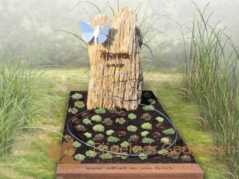 Kindermonument versteend hout