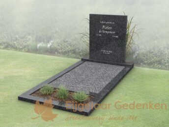 Modern budget grafmonument met bloemstrook