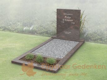 Modern budget grafmonument met bloemstrook