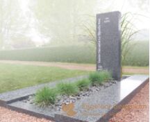 Modern grafmonument met siergrassen foto 1