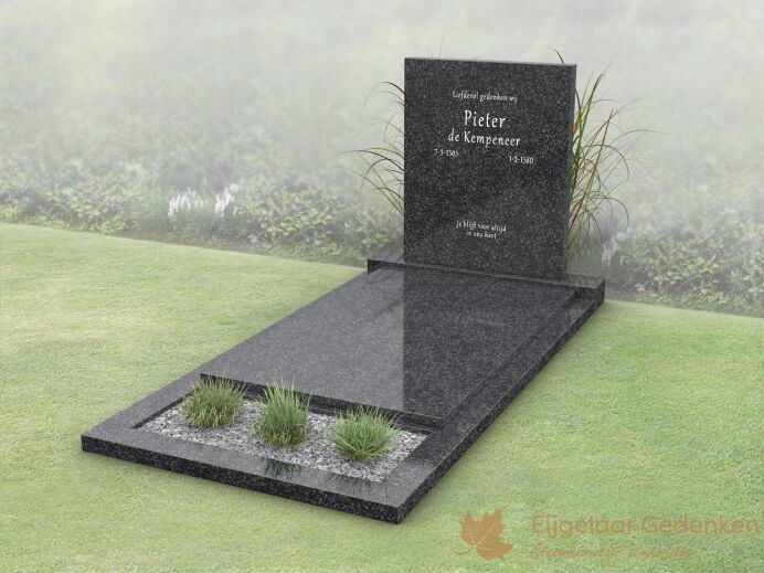 Modern budget grafmonument met dekplaat foto 1