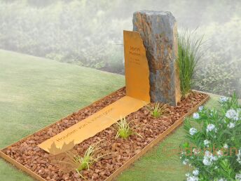 Natuurlijk grafmonument cortenstaal 