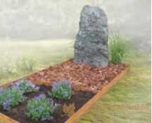 Natuurlijk grafmonument ruwe steen foto 1
