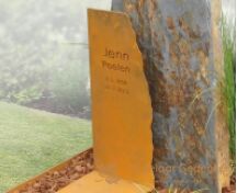 Natuurlijk grafmonument cortenstaal  foto 3