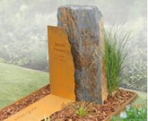 Natuurlijk grafmonument cortenstaal  foto 2