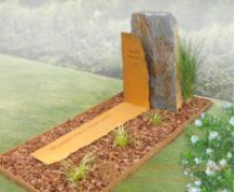 Natuurlijk grafmonument cortenstaal  foto 1