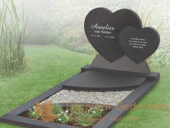 Twee harten als grafmonument