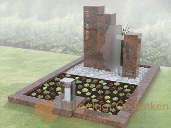 Zuilen grafmonument met silhouet